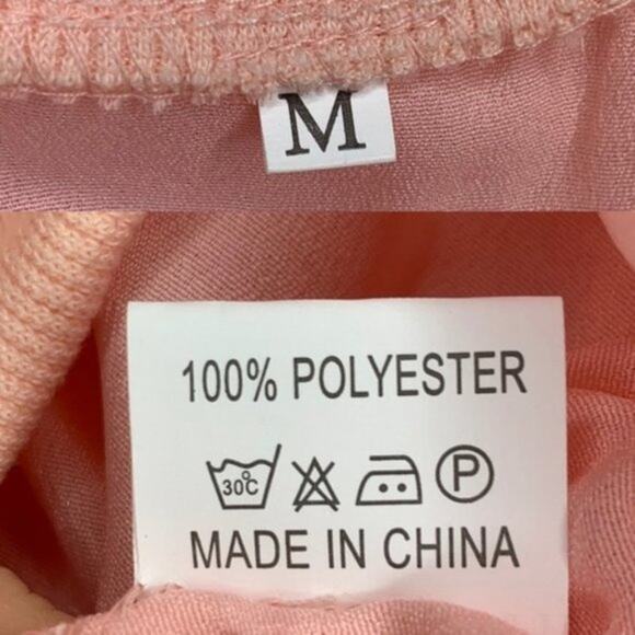 Textured Chiffon Pom-Pom Top Pastel Baby Pink size Medium - Picture 4 of 5